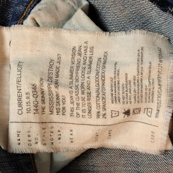 current/elliott Mississippi Destroy Blue High Rise The Skinny Boy Jeans - Picture 7 of 12